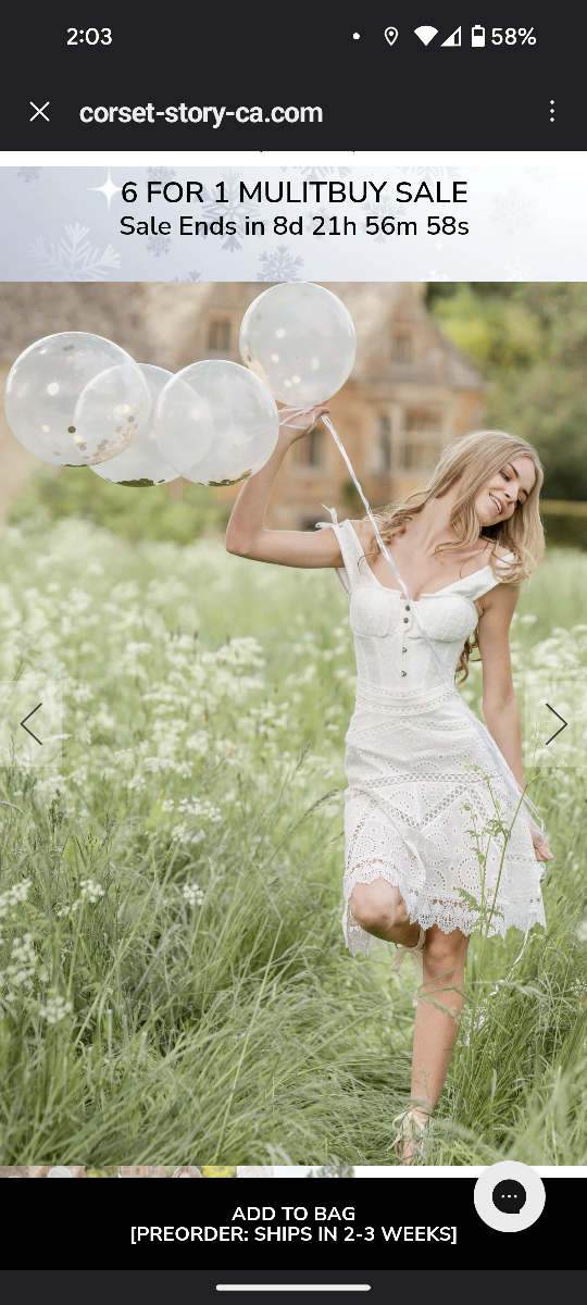 White wedding Cotton Overbust With Gathered Bust US14 image indicator(4)