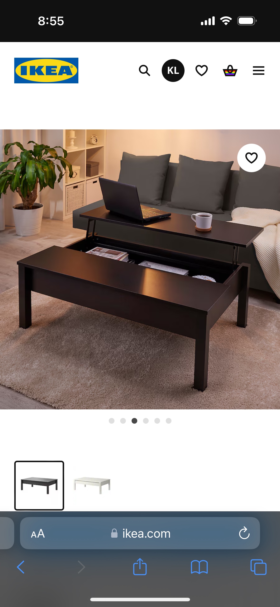 Ikea TRULSTORP lift top storage coffee table