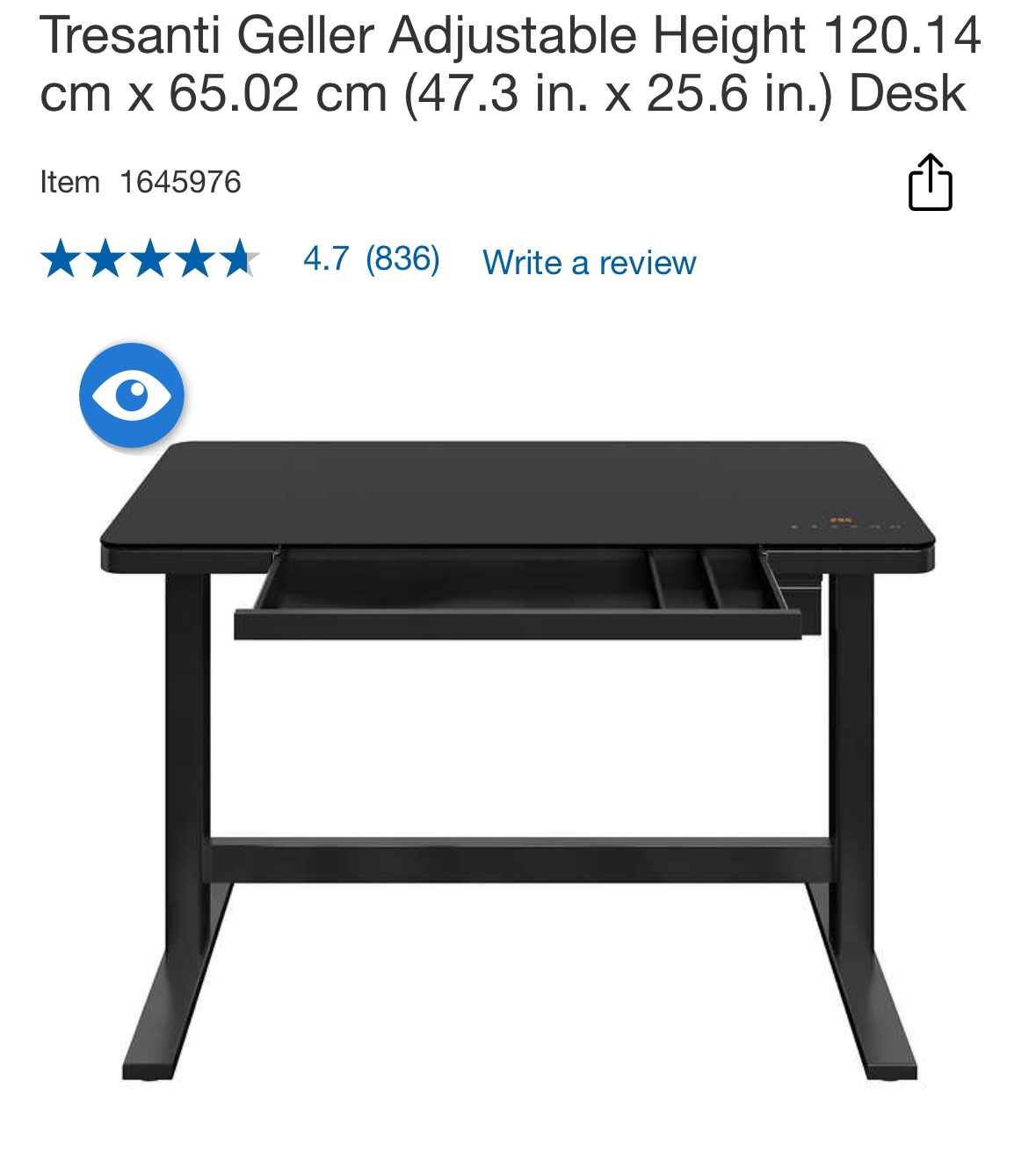 Costco standing Tresanti desk - photo 2