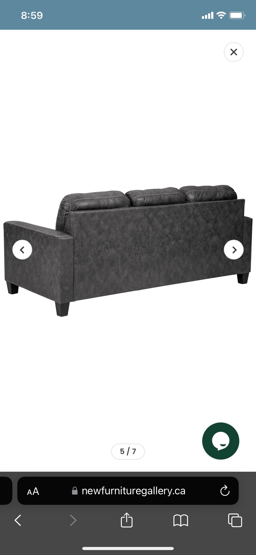 Gunmetal grey sofa with reversible chaise - photo 2