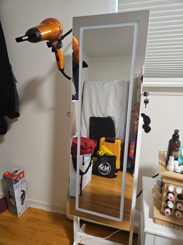 Aosom Standing Storage Mirror with LED thumbnail