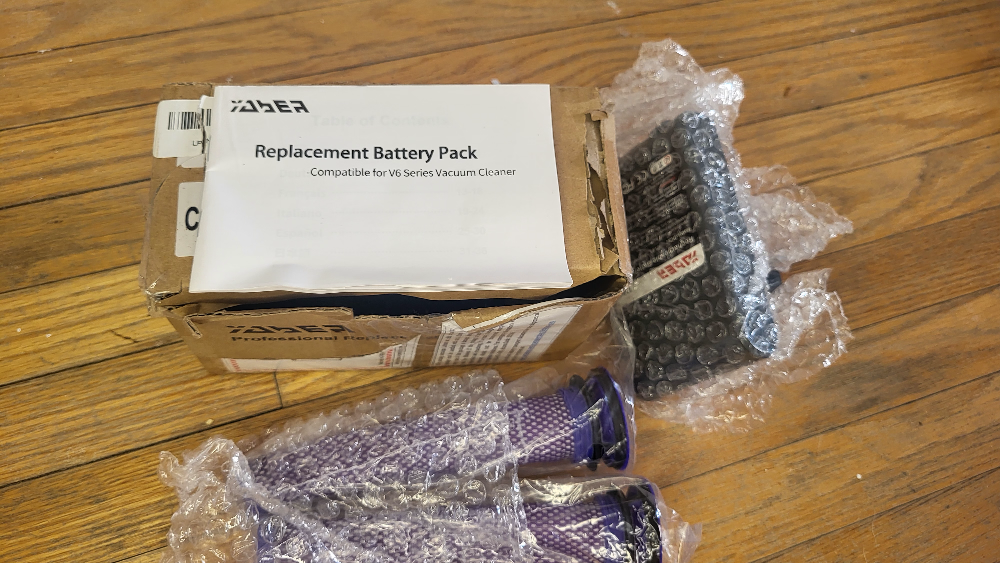 4600mAh 21.6V V6 Vacuum Battery Replacement with 2 filters thumbnail