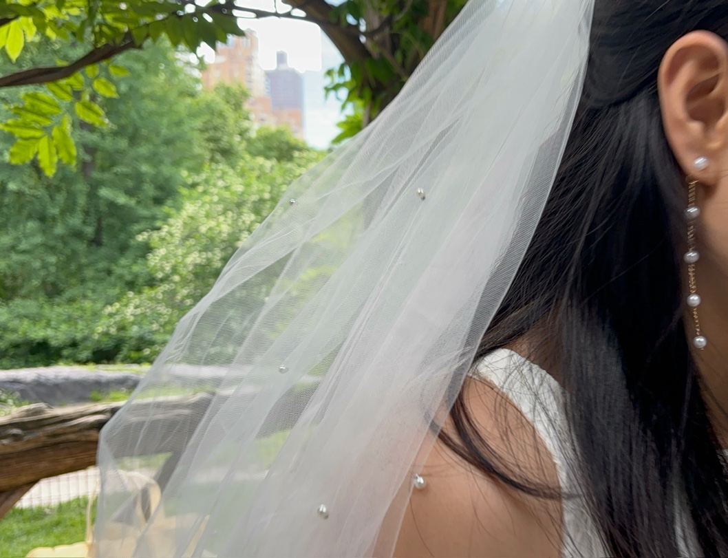pearl veil for bride - photo 2