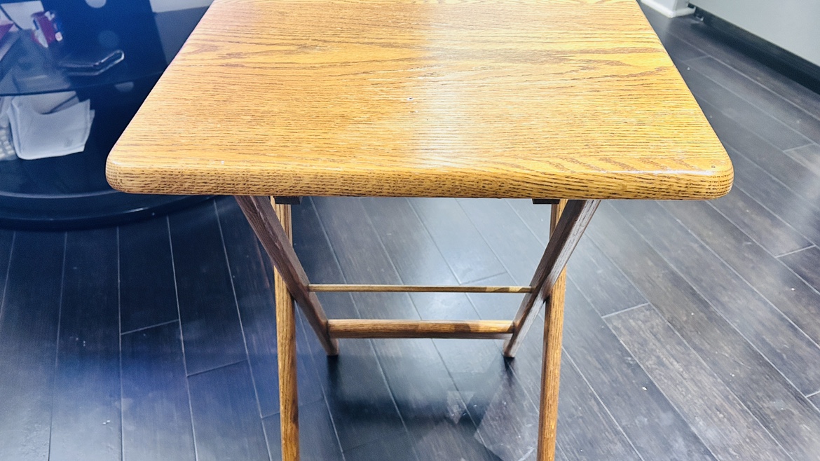 wooden small table - photo 2
