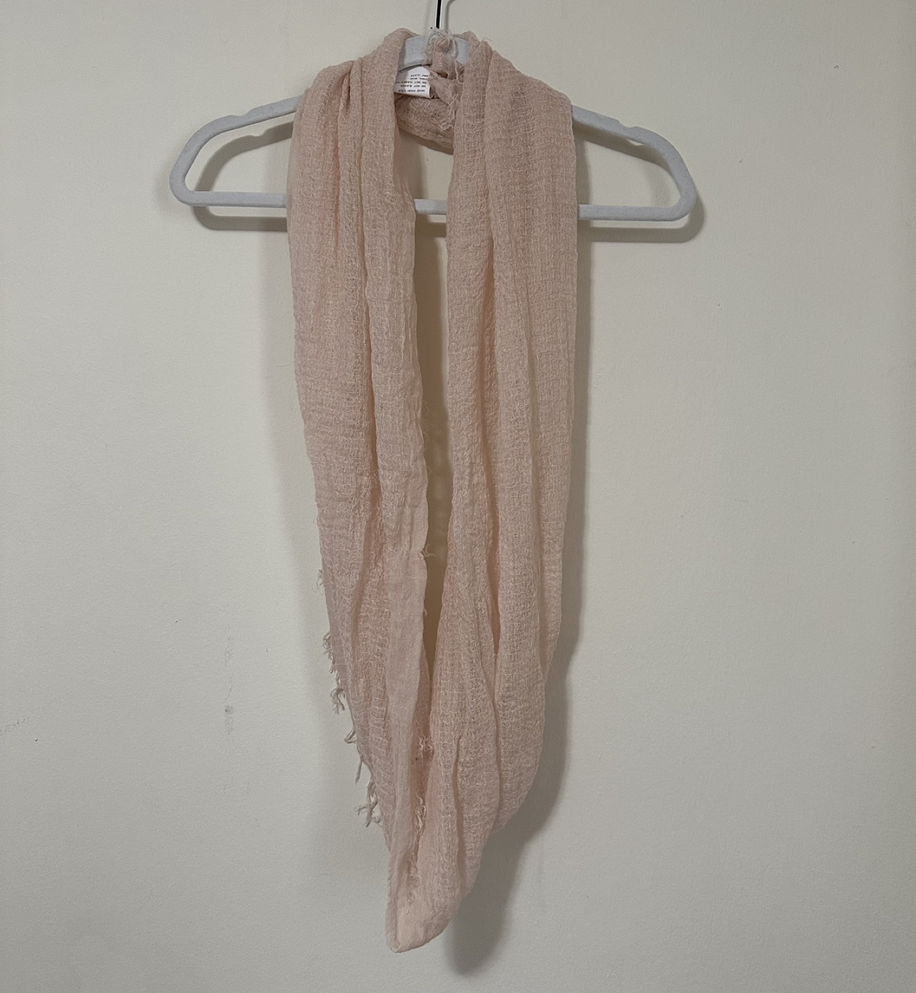 Pink sheer infinity scarf thumbnail