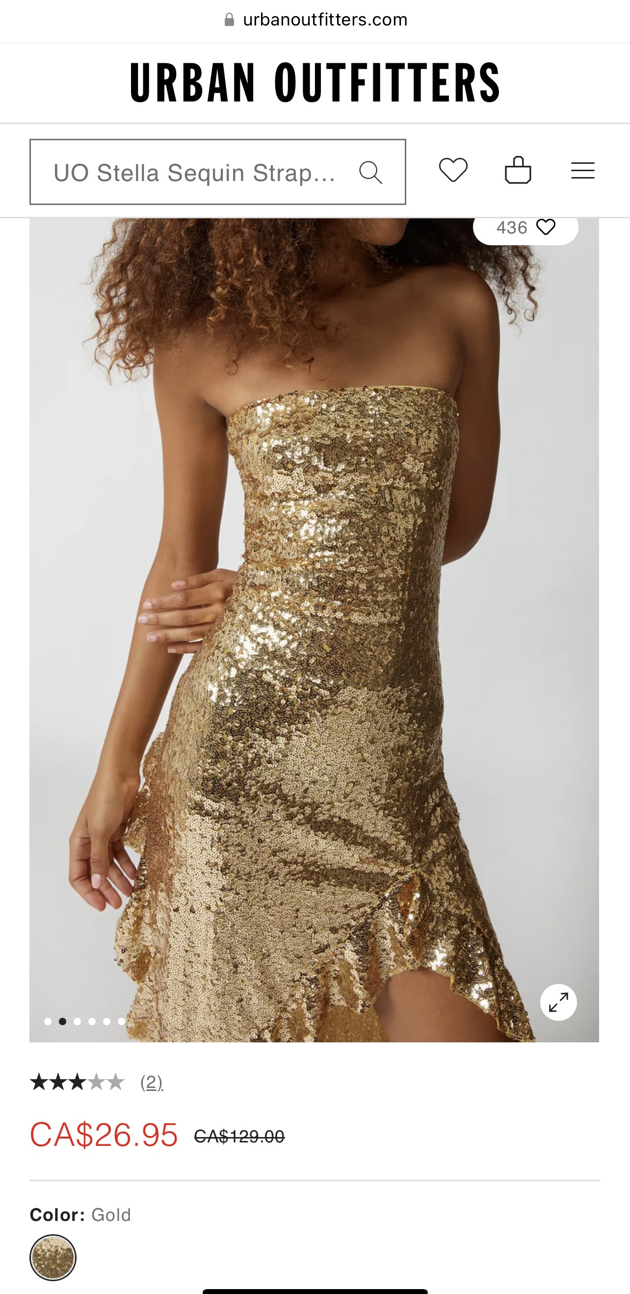 Urban Outfitters Stella Sequin Strapless Midi Dress - photo 2