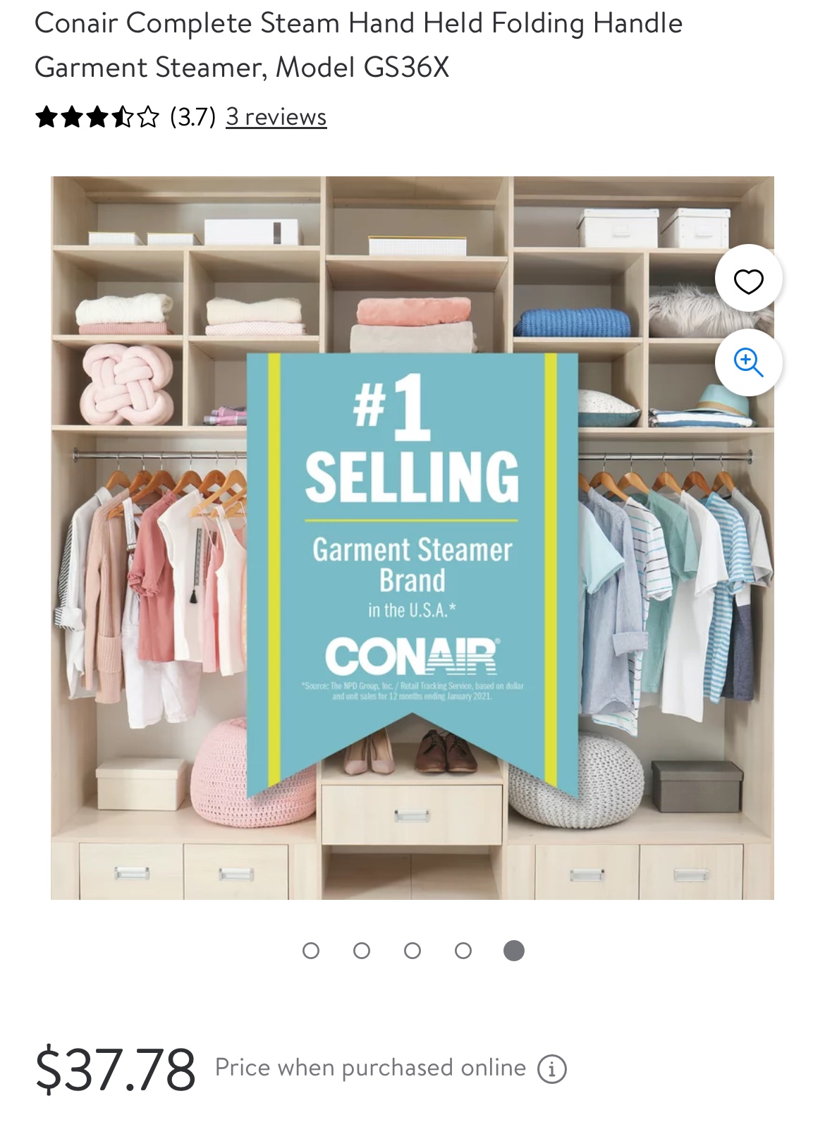 Conair Complete Steam Hand Held Folding Handle Garment Steamer - photo 4