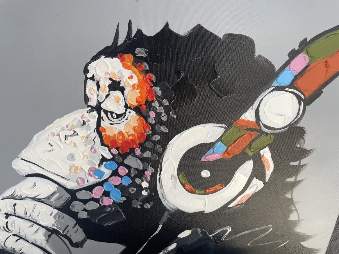 Graffiti Street Art urban DJ orangutan canvas painting image indicator(2)