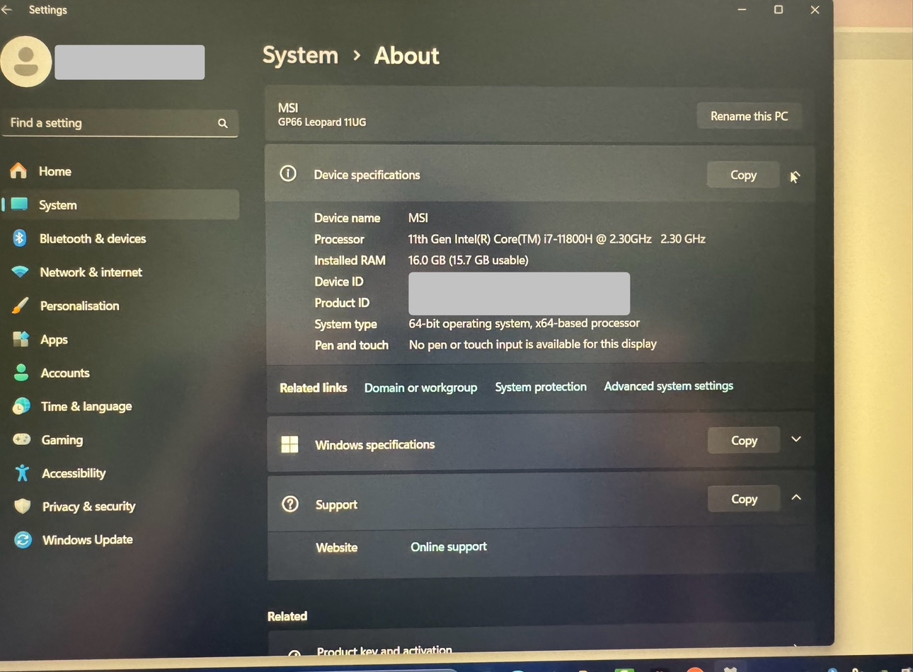 MSI GP66 Leopard Gaming Laptop RTX3070 - photo 5