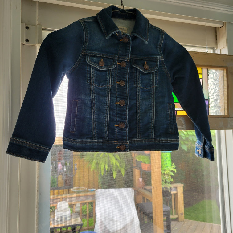 Custom Painted Cheetah Print Baby Gap Jean Jacket image indicator(3)