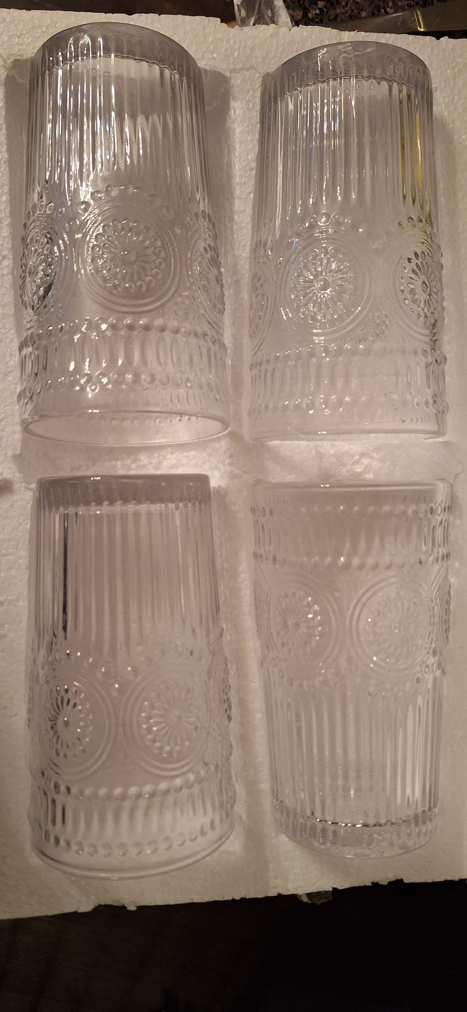 The Pioneer Woman Adeline 16-Ounce Embossed Glass Tumblers image indicator(7)