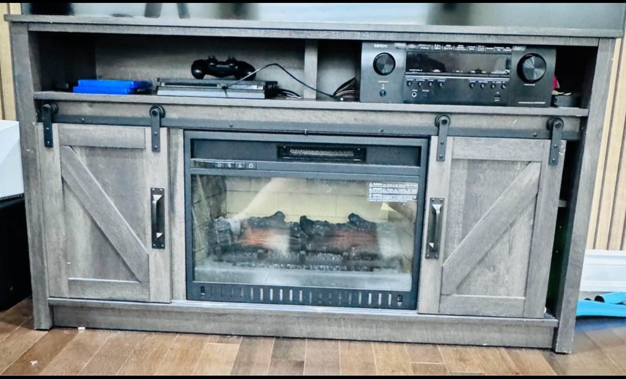 TV unit with electric fireplace