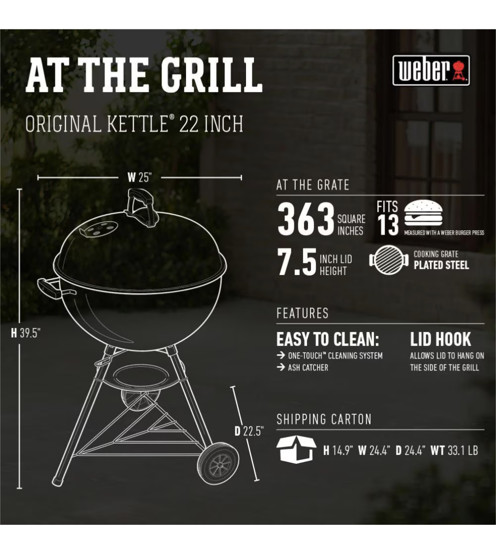 Weber Original Kettle 22-inch Charcoal BBQ in Black - photo 3