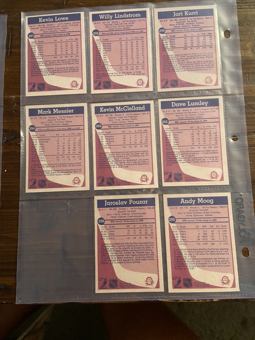 1984 Edmonton Oilers Opee Chee hockey cards - photo 4