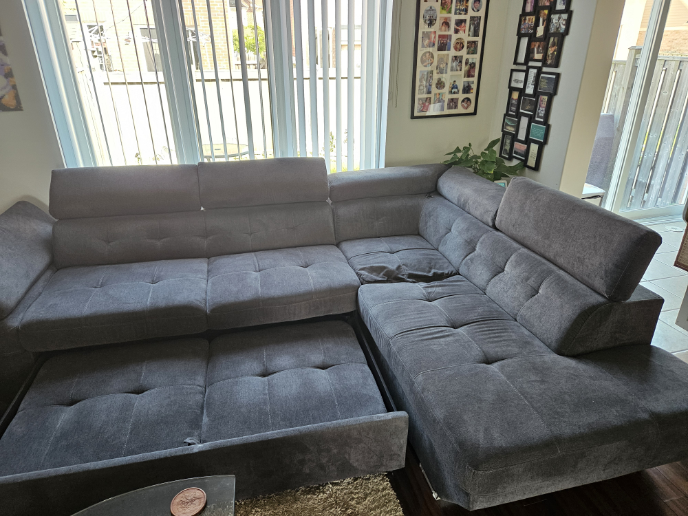L Shaped sofa bed with built-in storage compartments - photo 3