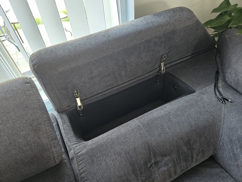 L Shaped sofa bed with built-in storage compartments - photo 4