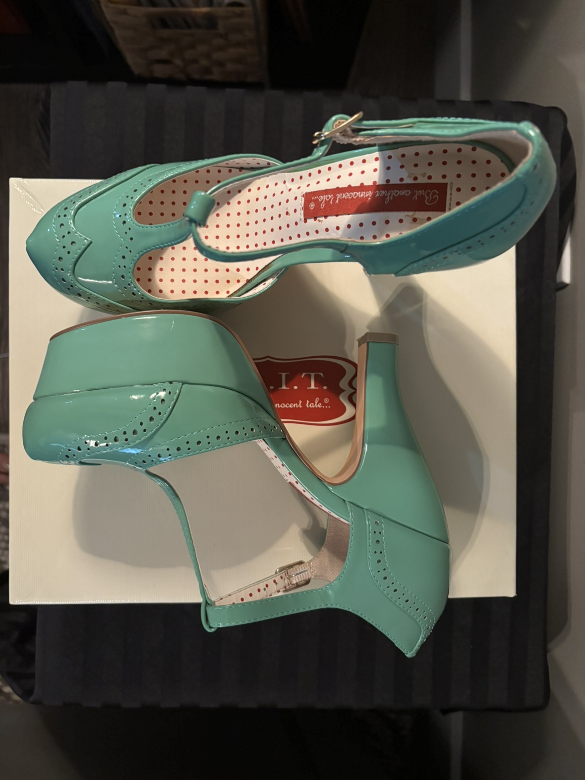 Platform Pinup Heels - Dusty Mint - photo 3