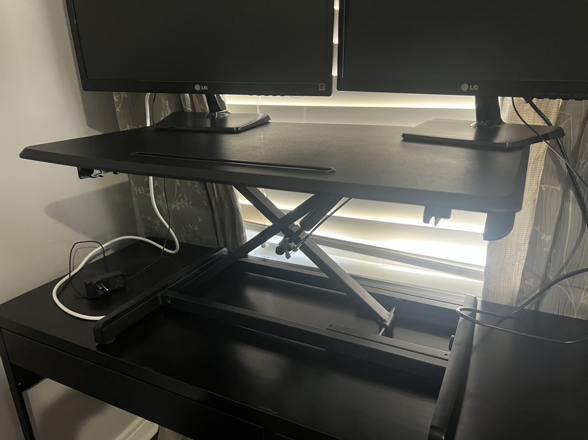 Sit to stand pneumatic desk riser/converter image indicator(5)