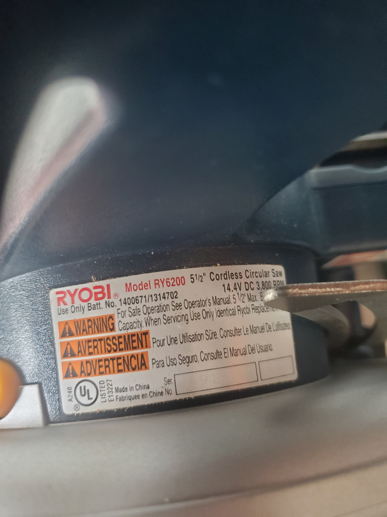 Ryobi 5 1/2" Cordless Circular Saw Charger Light 14.4v Set image indicator(4)