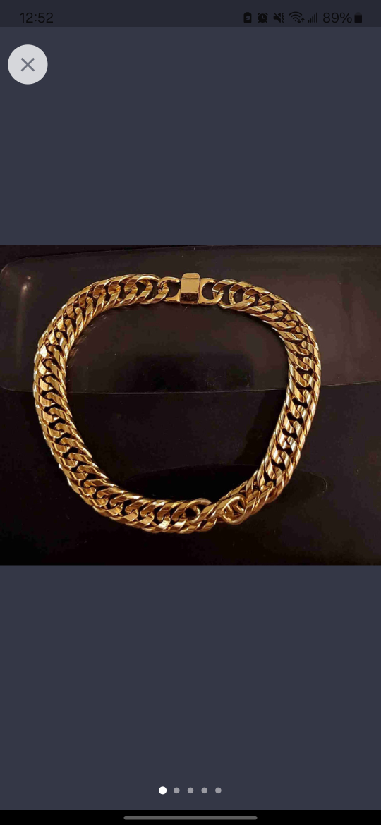 Italian made  24k gold plated Unisex braclet image indicator(2)