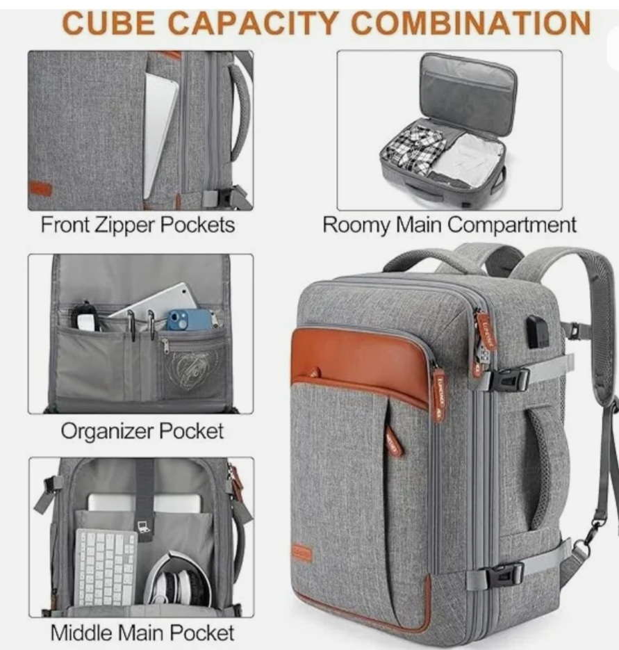 Lumesner Carry on Travel Backpack, Flight Approved (New ) thumbnail