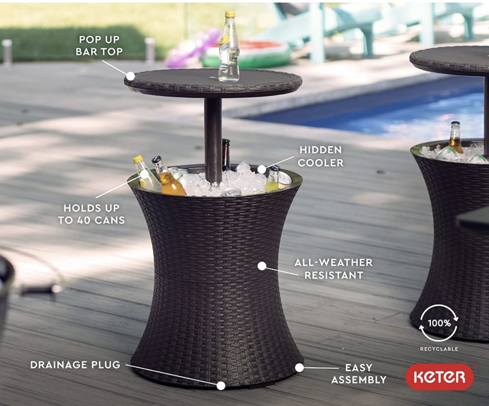 Rattan Side Table and Cooler - photo 4