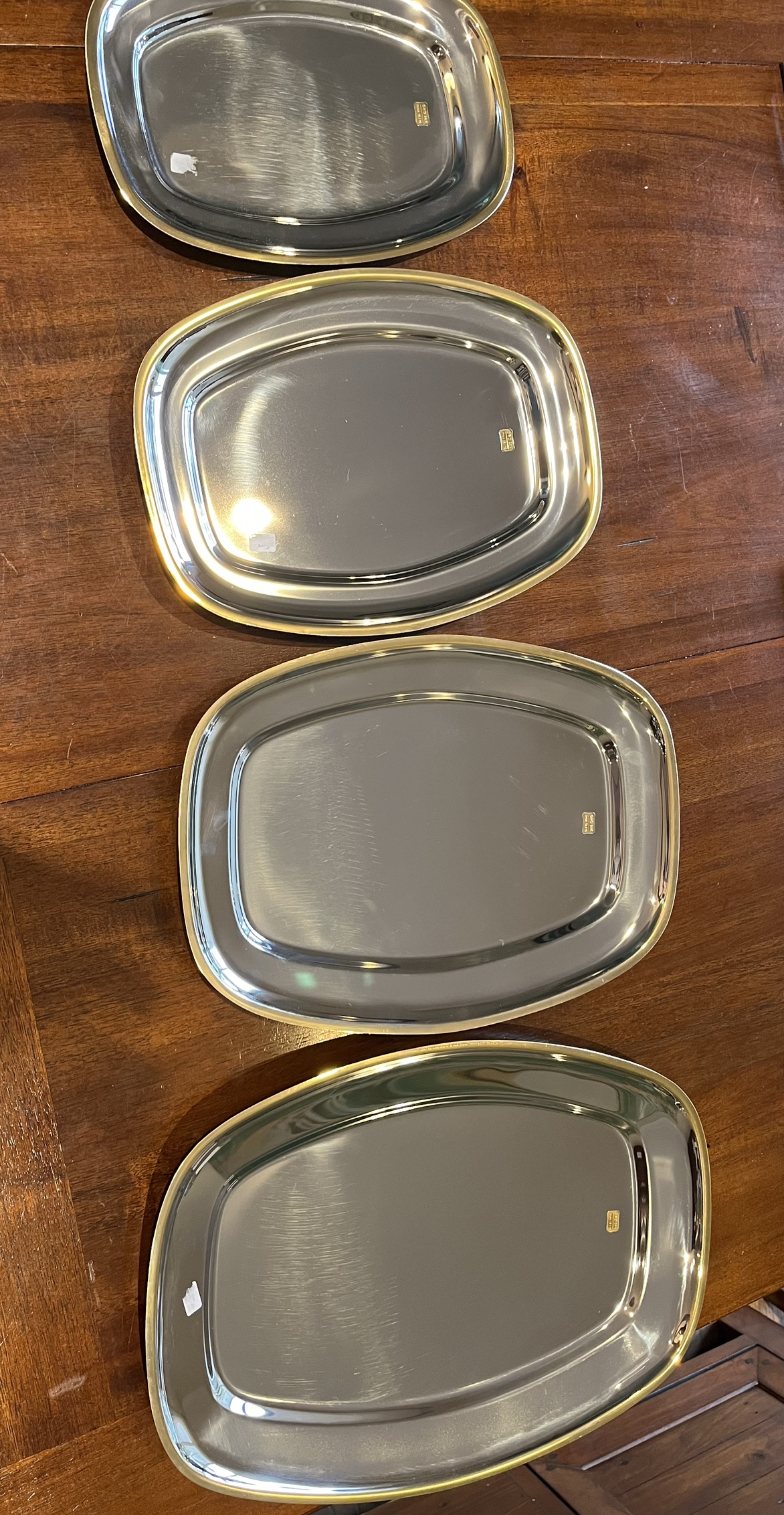 Gold trim serving trays