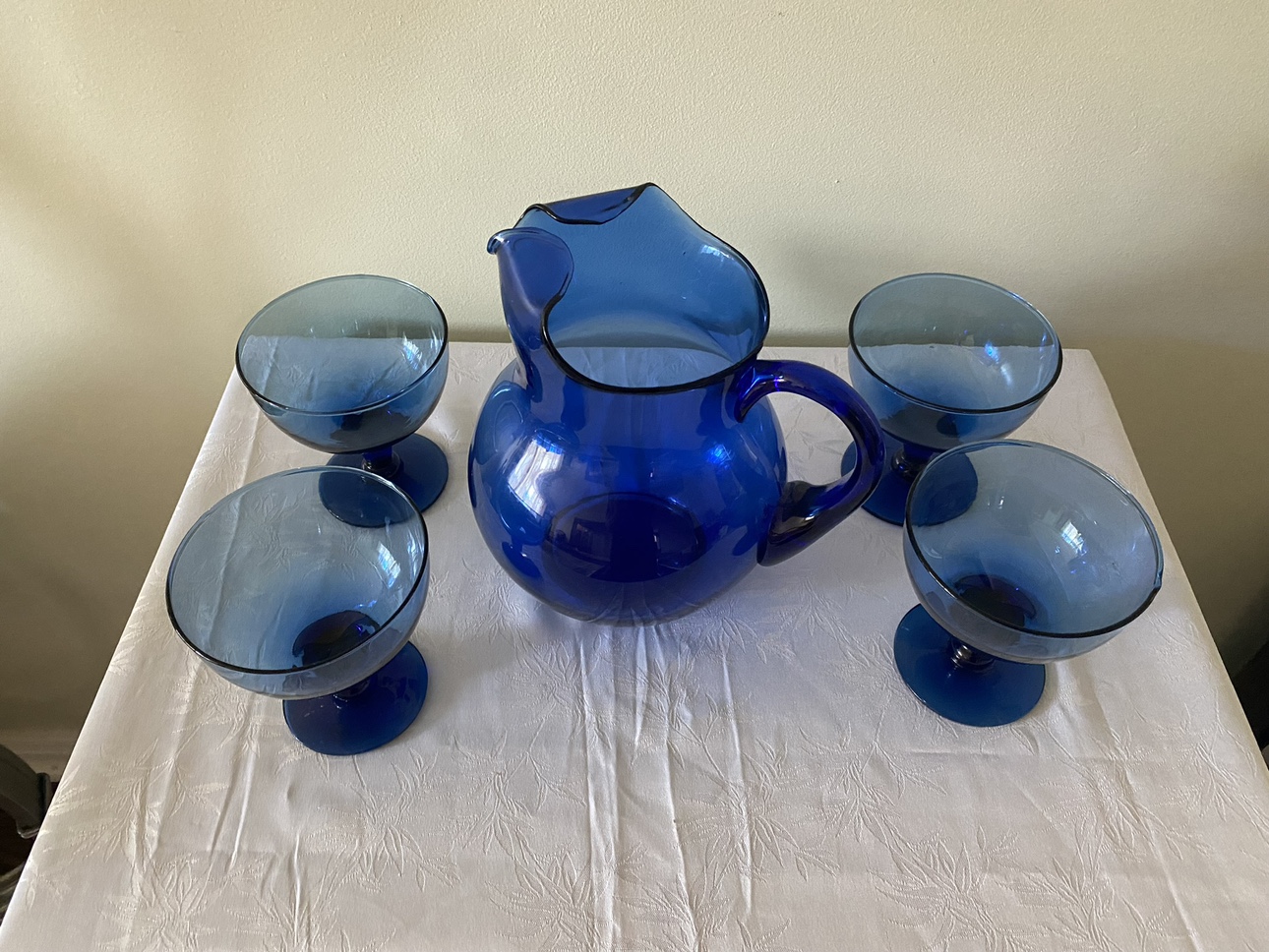 Mexican Cobalt Blue Pitcher And Glasses image indicator(2)