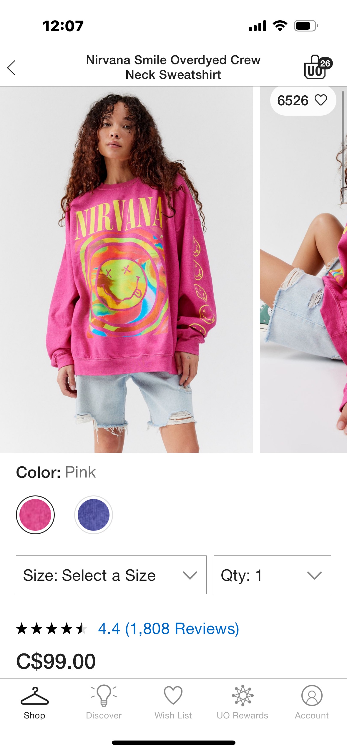 Urban Outfitters Nirvana Oversized Sweatshirt