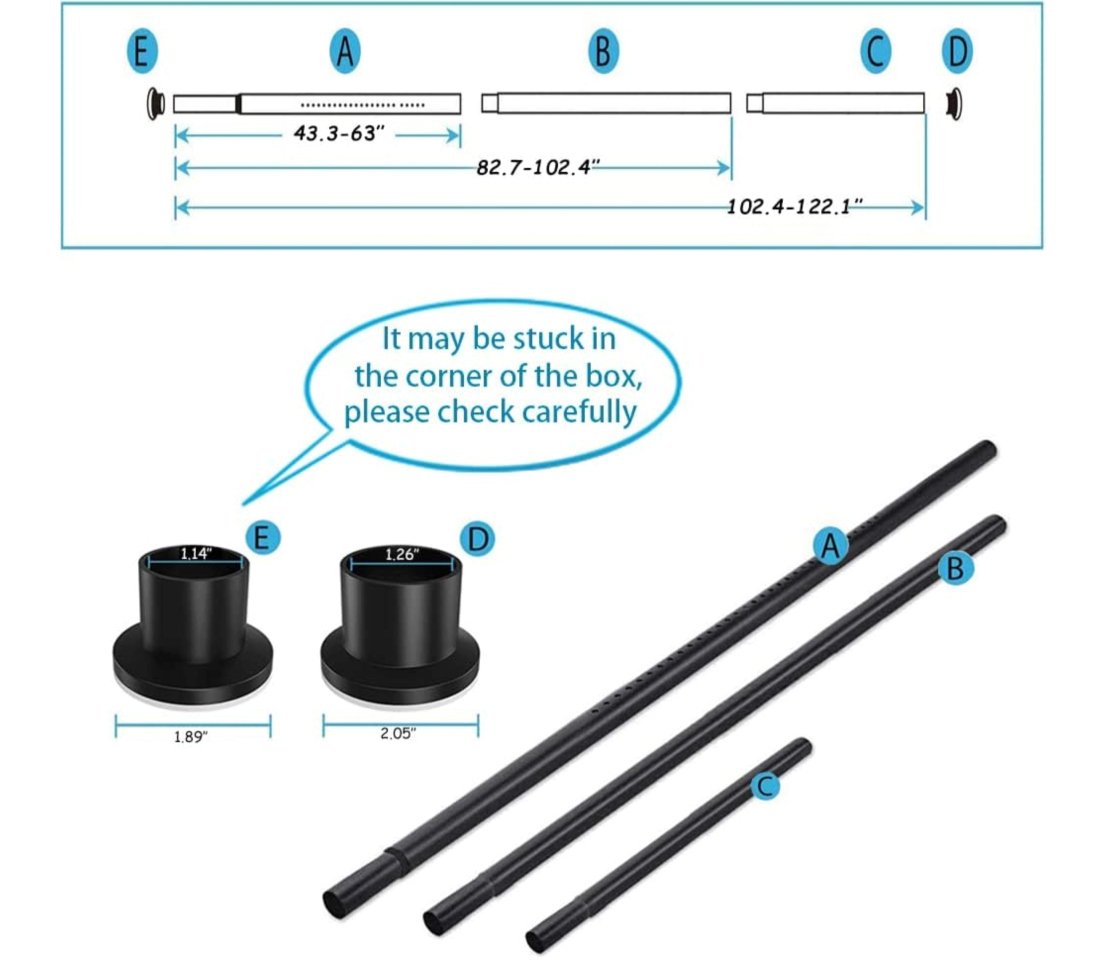 Tension Curtain rod 83 - 122 inch thumbnail