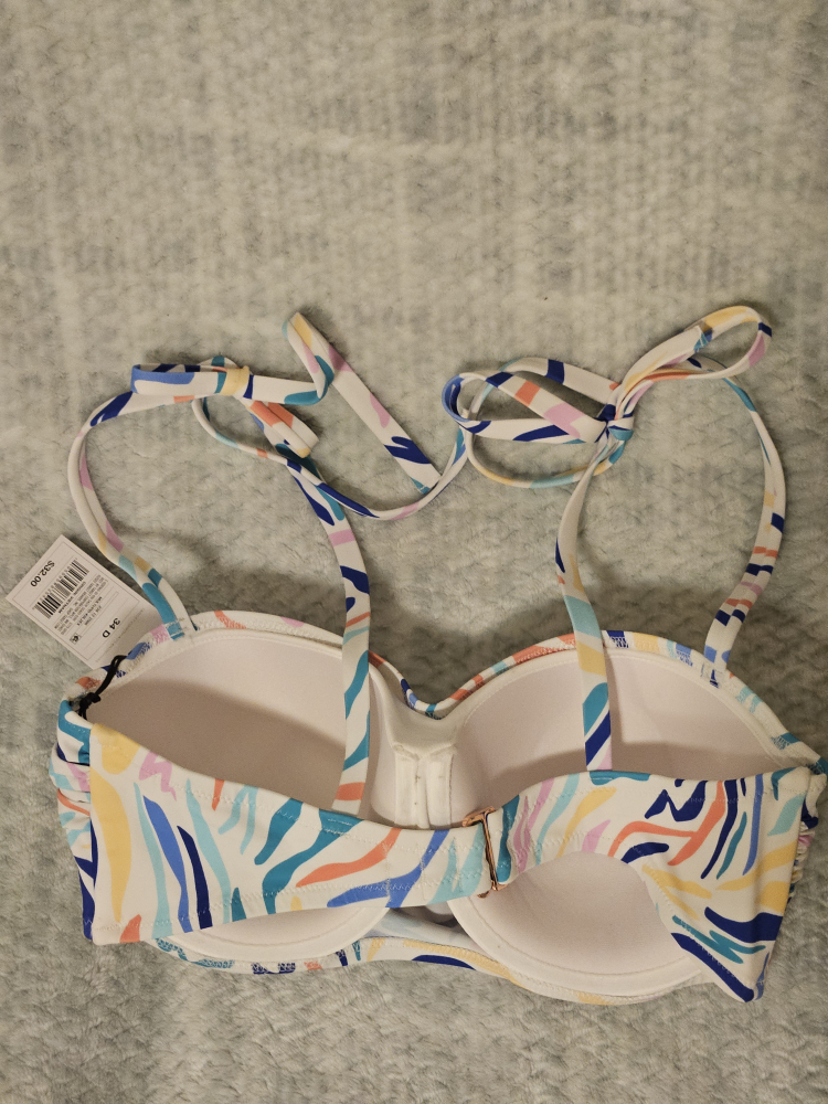 BNWT: 34D BathingSuit Bikini Top Fun Multicolored - photo 4