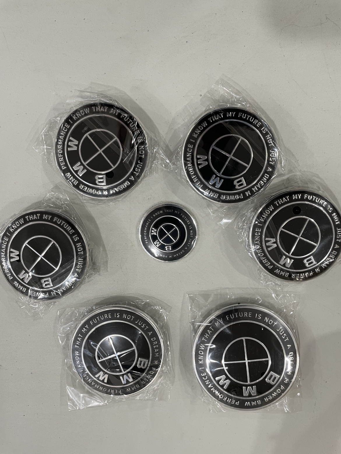 7 pcs BMW Wheel center caps with front and rear logo - photo 4