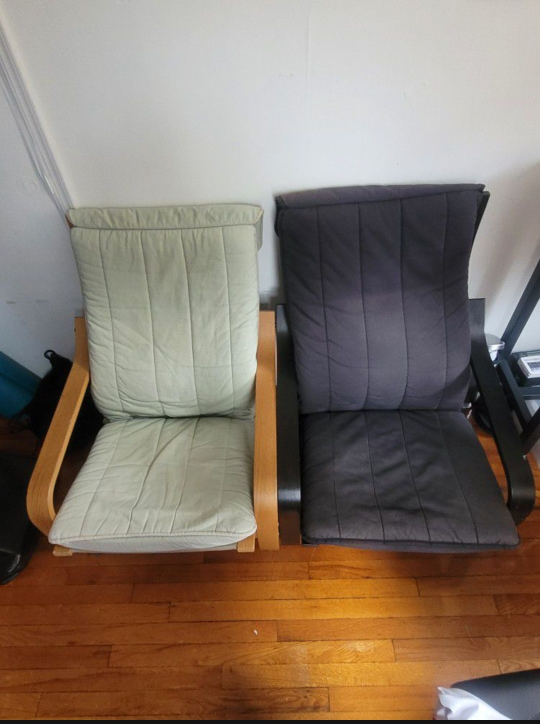 2 IKEA chairs black and beige - photo 2