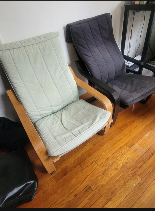 2 IKEA chairs black and beige - photo 3