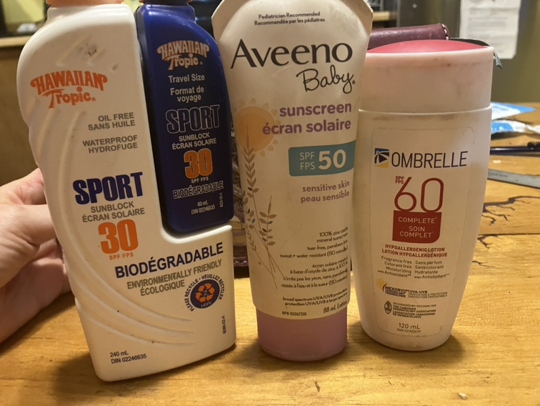 3 bottles “expired” sunscreen