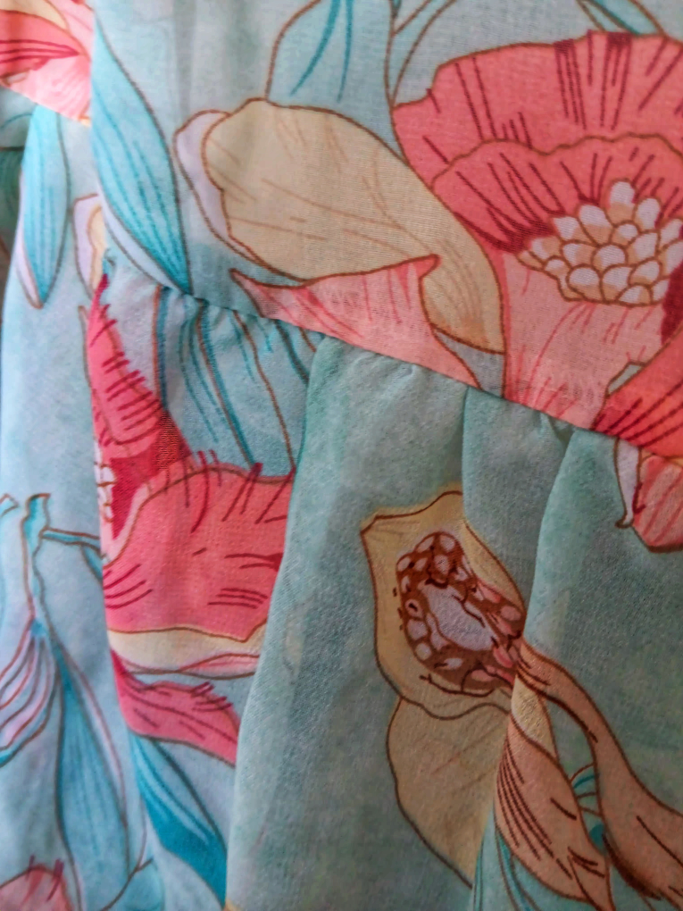 #freecycle Off-shoulder Chiffon Floral Dress image indicator(4)