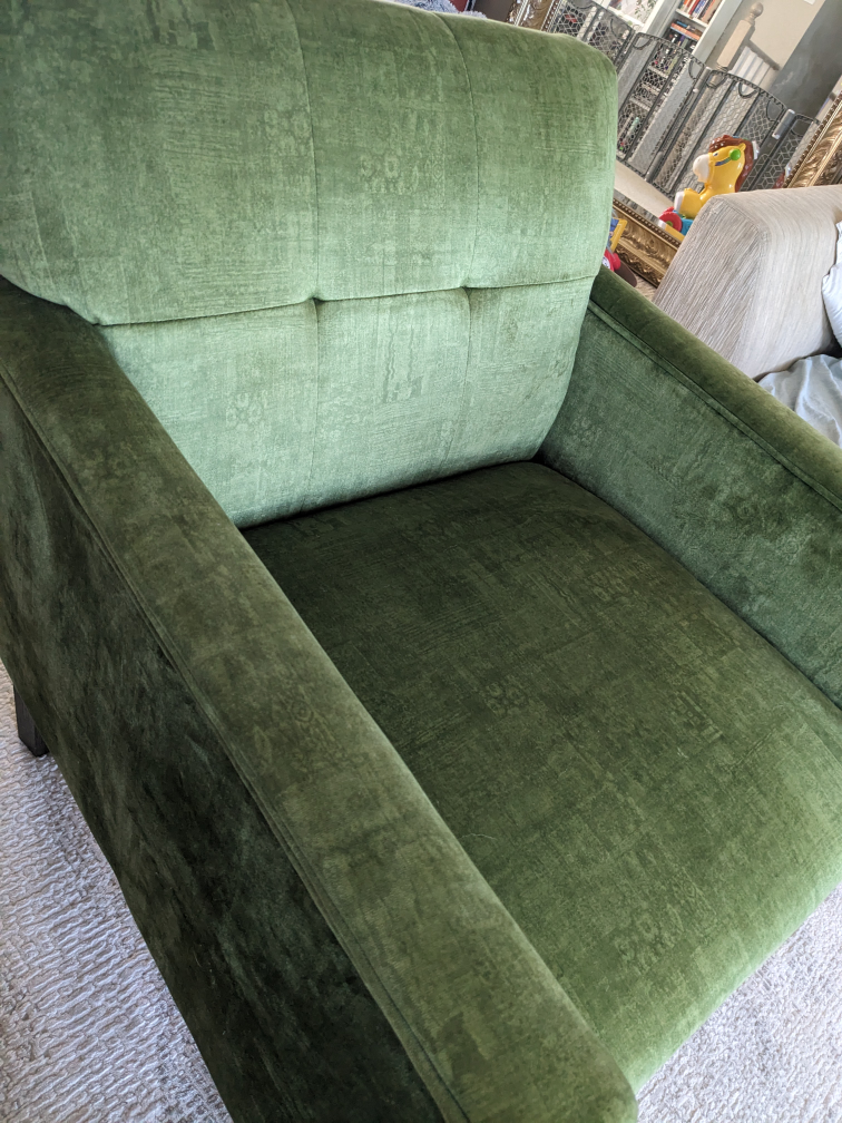 emerald green arm chair moving sale - photo 3