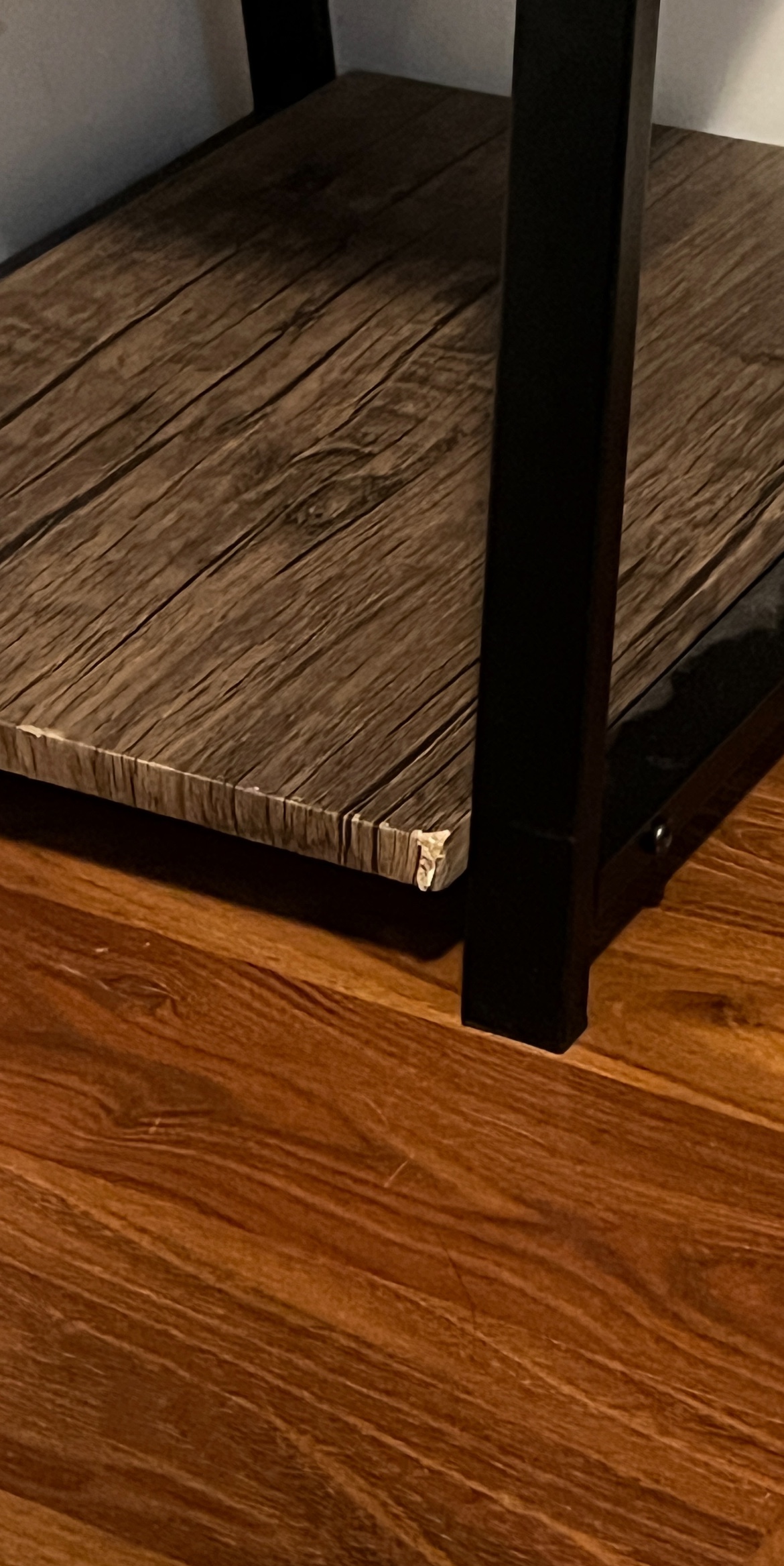 Black metal and wood desk - photo 3