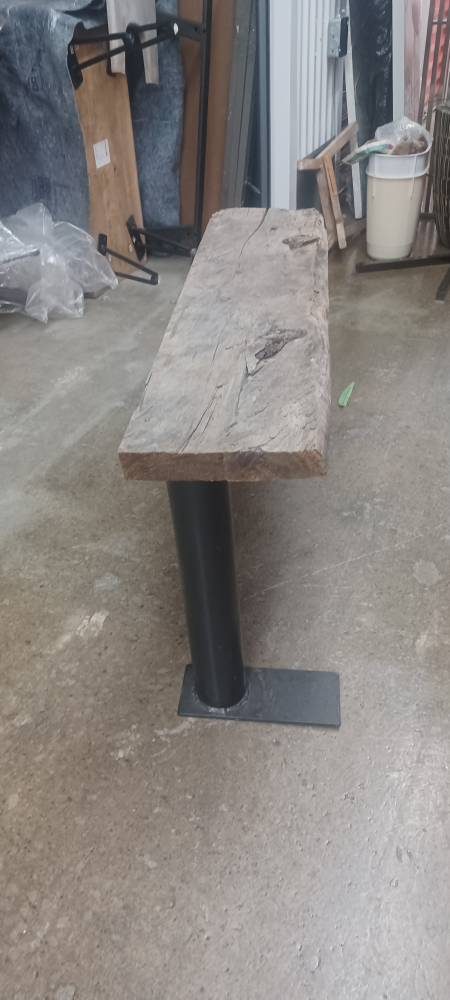 Small rustic outdoor bench