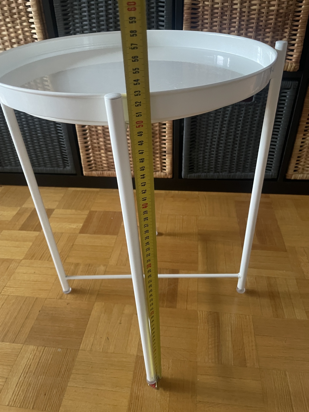 Tray table, round white metal IKEA GLADOM - photo 4