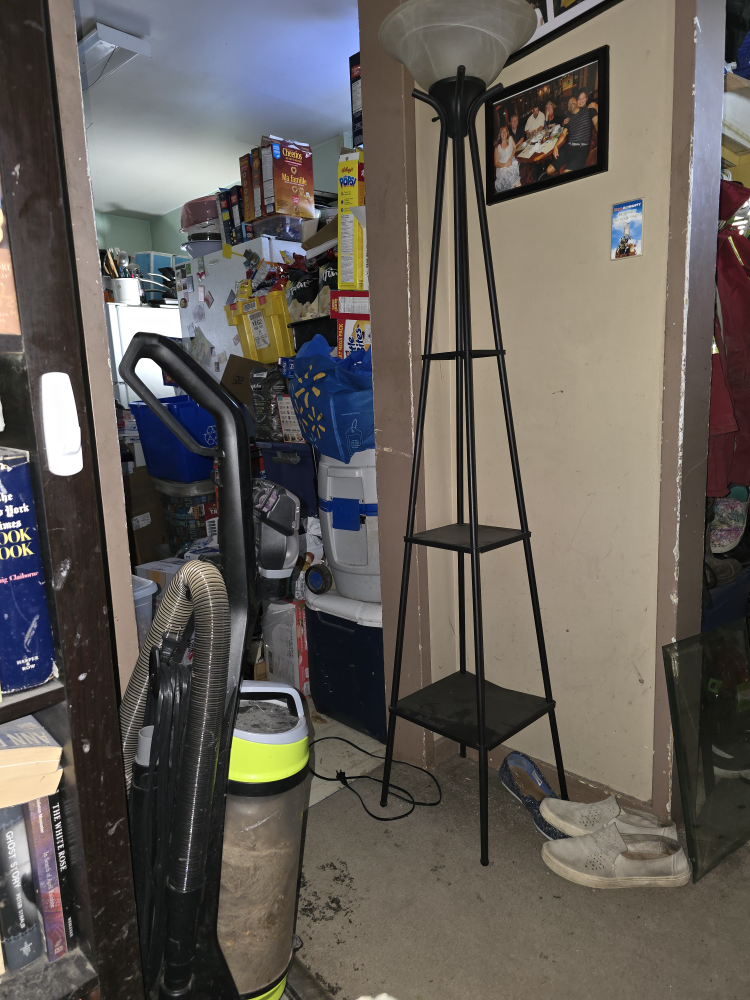 floor lamp with shelves