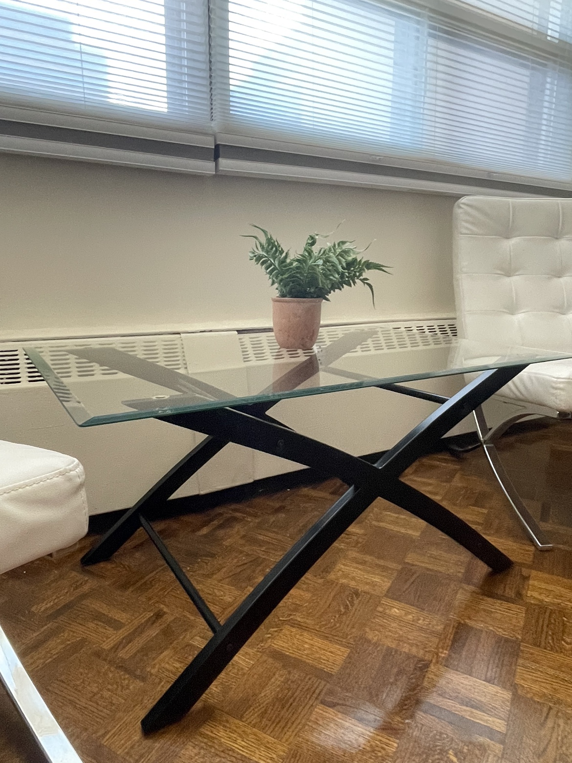 Glass coffee table