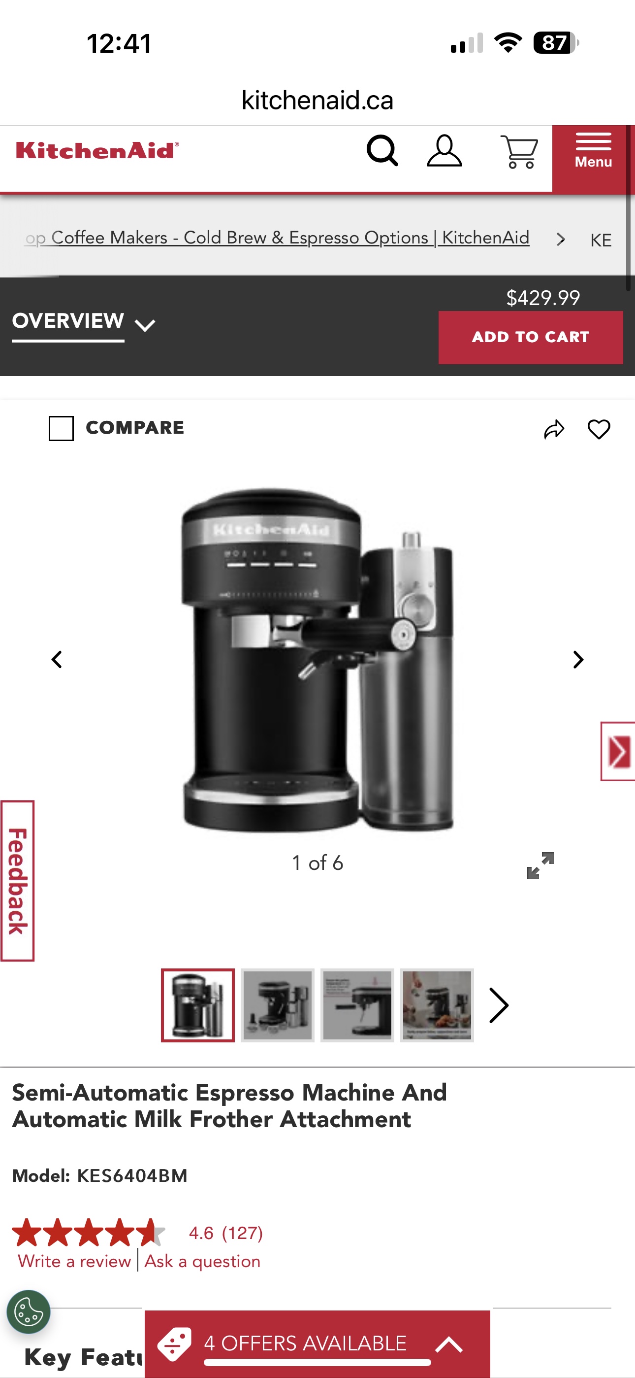 New KitchenAid Espresso Machine - photo 2