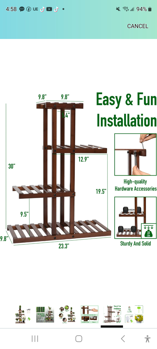Brand new Bamboo 4 Tier 8 Potted Plant Stand . - photo 5