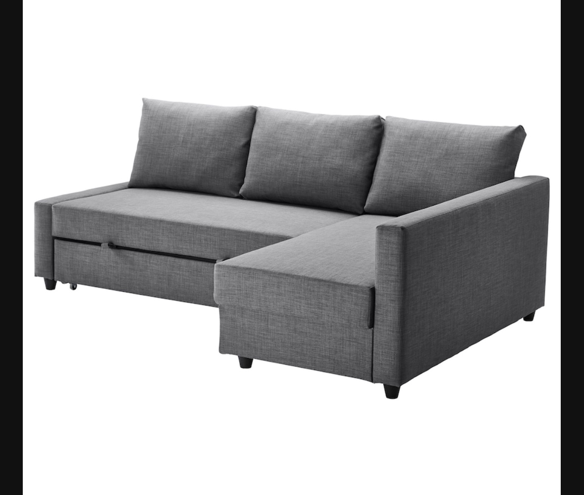 IKEA FRIHETEN Sleeper sectional, 3 seat w/ storage dark gray