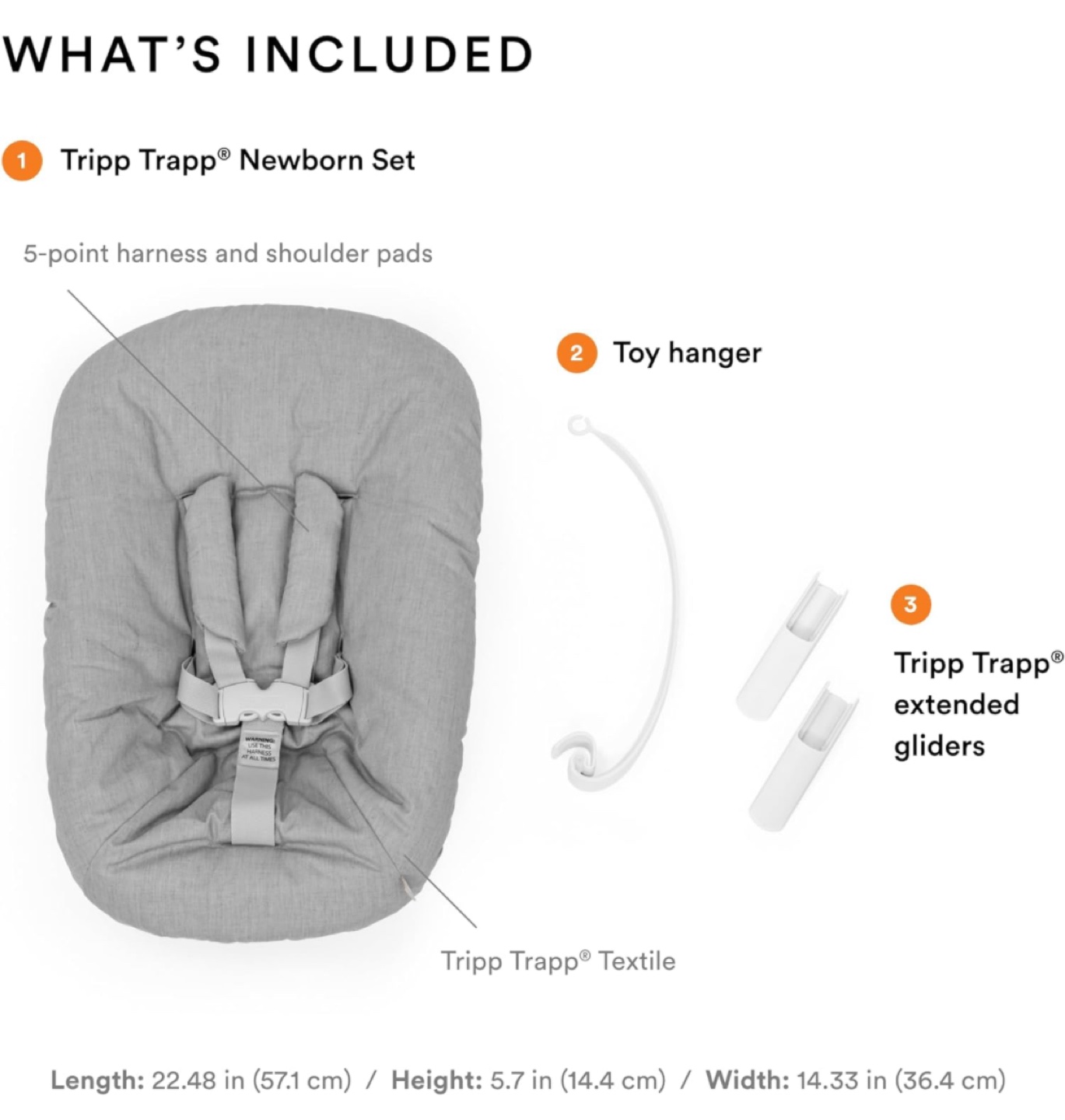 Rarely used Tripp Trapp Newborn Set, Grey - photo 4