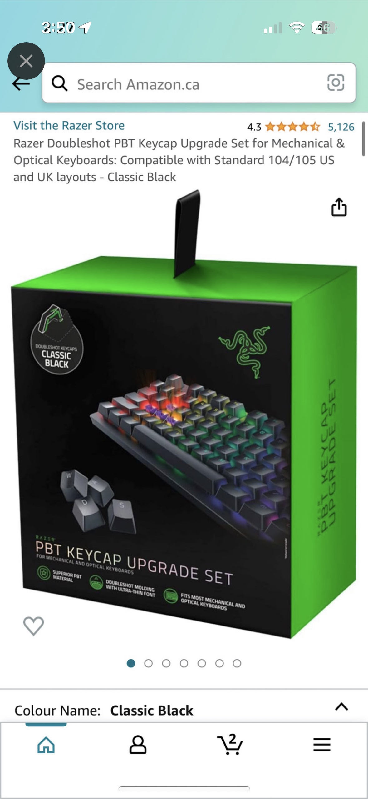 Razer Doubleshot PBT Keycap Upgrade Set BLACK