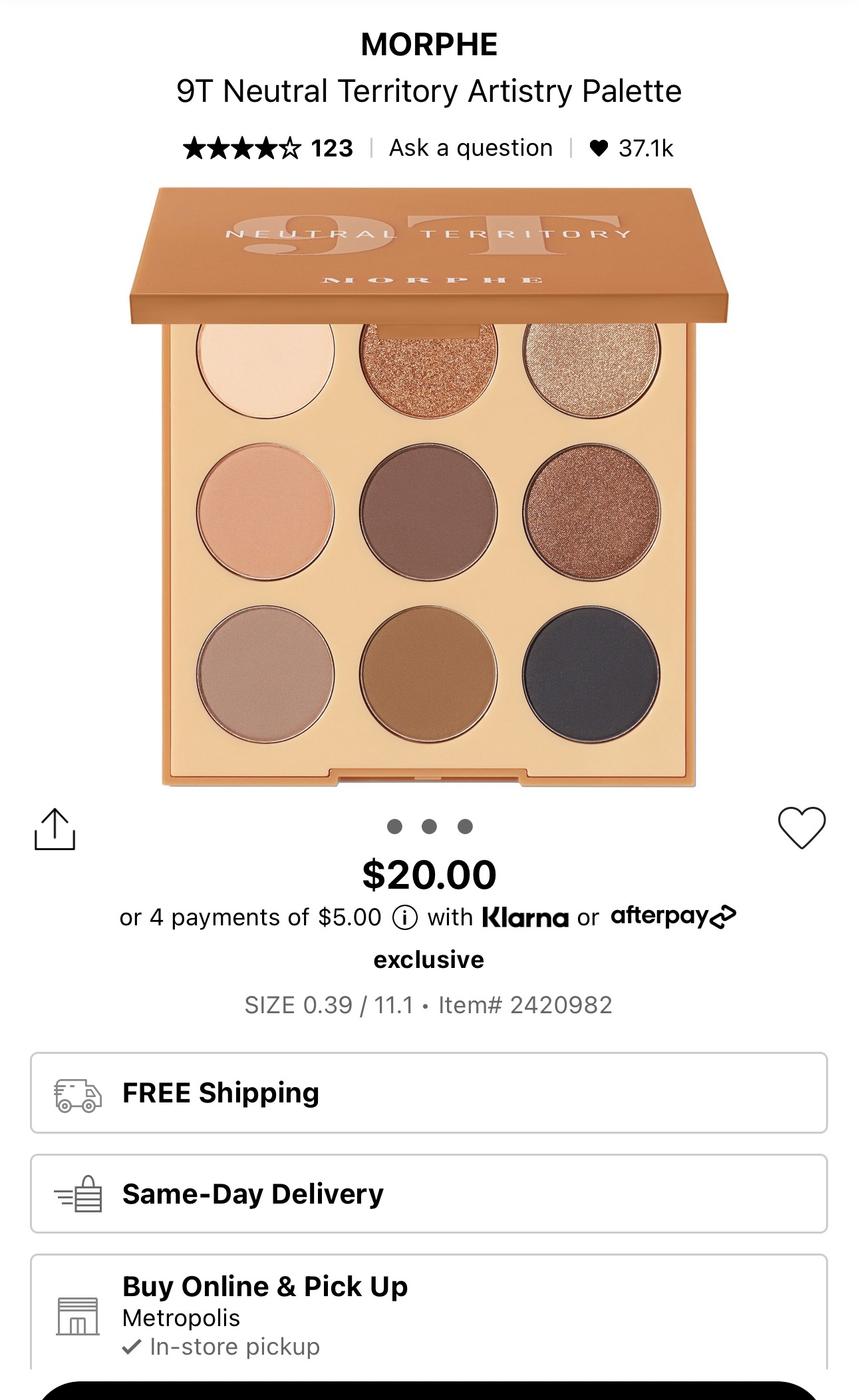 MORPHE Neutral Eyeshadow Makeup Palette image indicator(3)