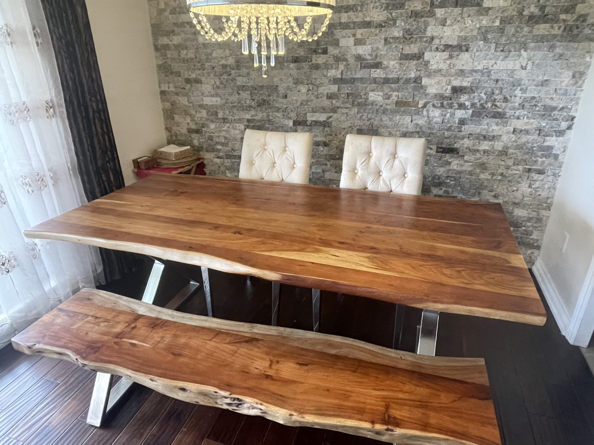 Dinning Table with Bench and Chair - photo 3