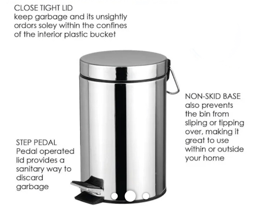 SOLD - 2 NEW Stainless steel round waste bin! $25 each - photo 4